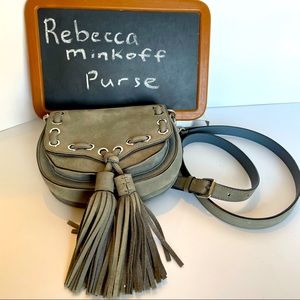 Rebecca Minkoff nubuck gray leather crossbody bag